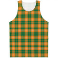 Irish Themed Plaid Pattern Print Men's Tank Top