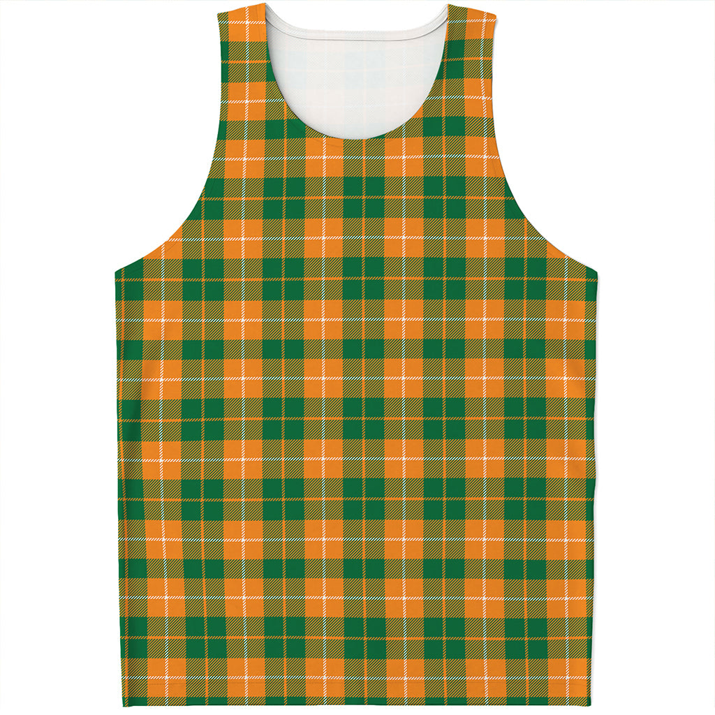 Irish Themed Plaid Pattern Print Men's Tank Top