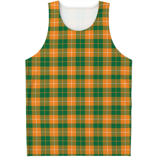 Irish Themed Plaid Pattern Print Men's Tank Top