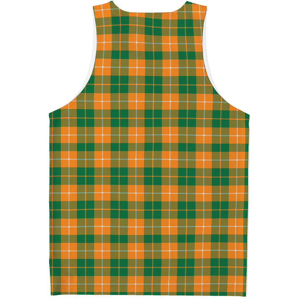 Irish Themed Plaid Pattern Print Men's Tank Top