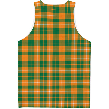 Irish Themed Plaid Pattern Print Men's Tank Top