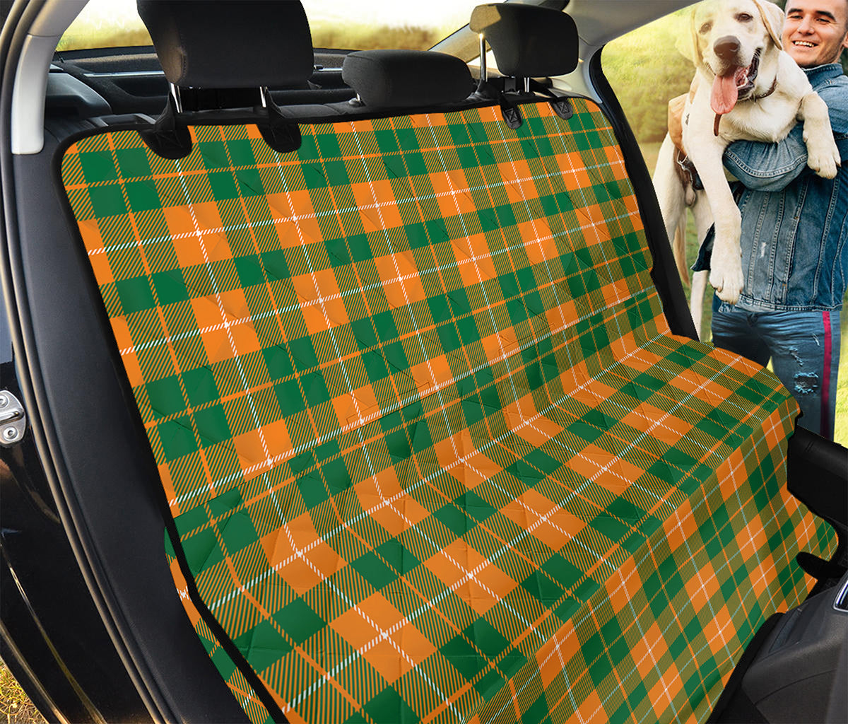 Irish Themed Plaid Pattern Print Pet Car Back Seat Cover