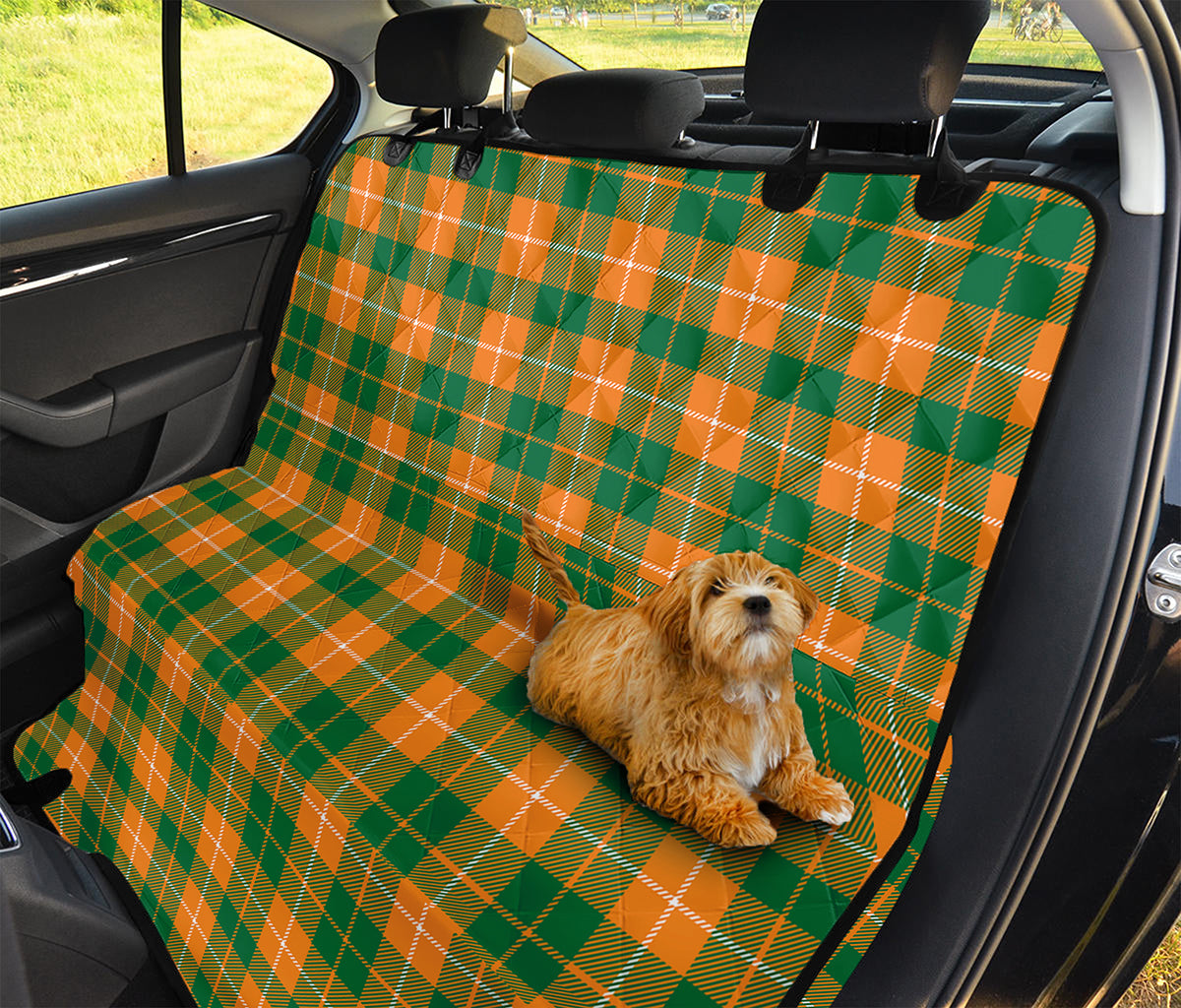 Irish Themed Plaid Pattern Print Pet Car Back Seat Cover