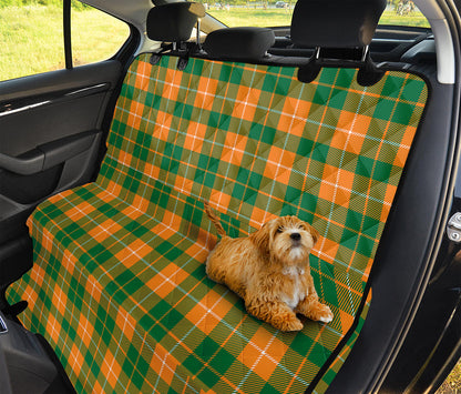 Irish Themed Plaid Pattern Print Pet Car Back Seat Cover