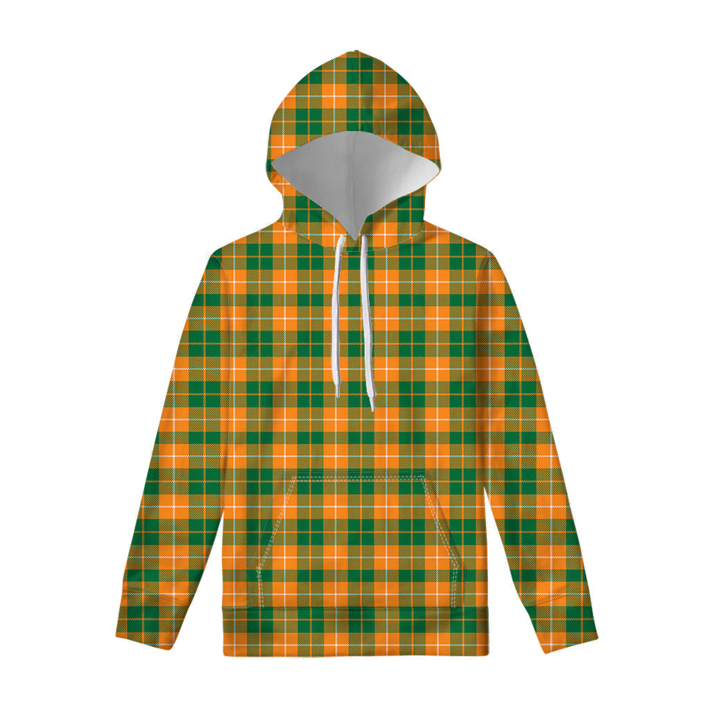 Irish Themed Plaid Pattern Print Pullover Hoodie