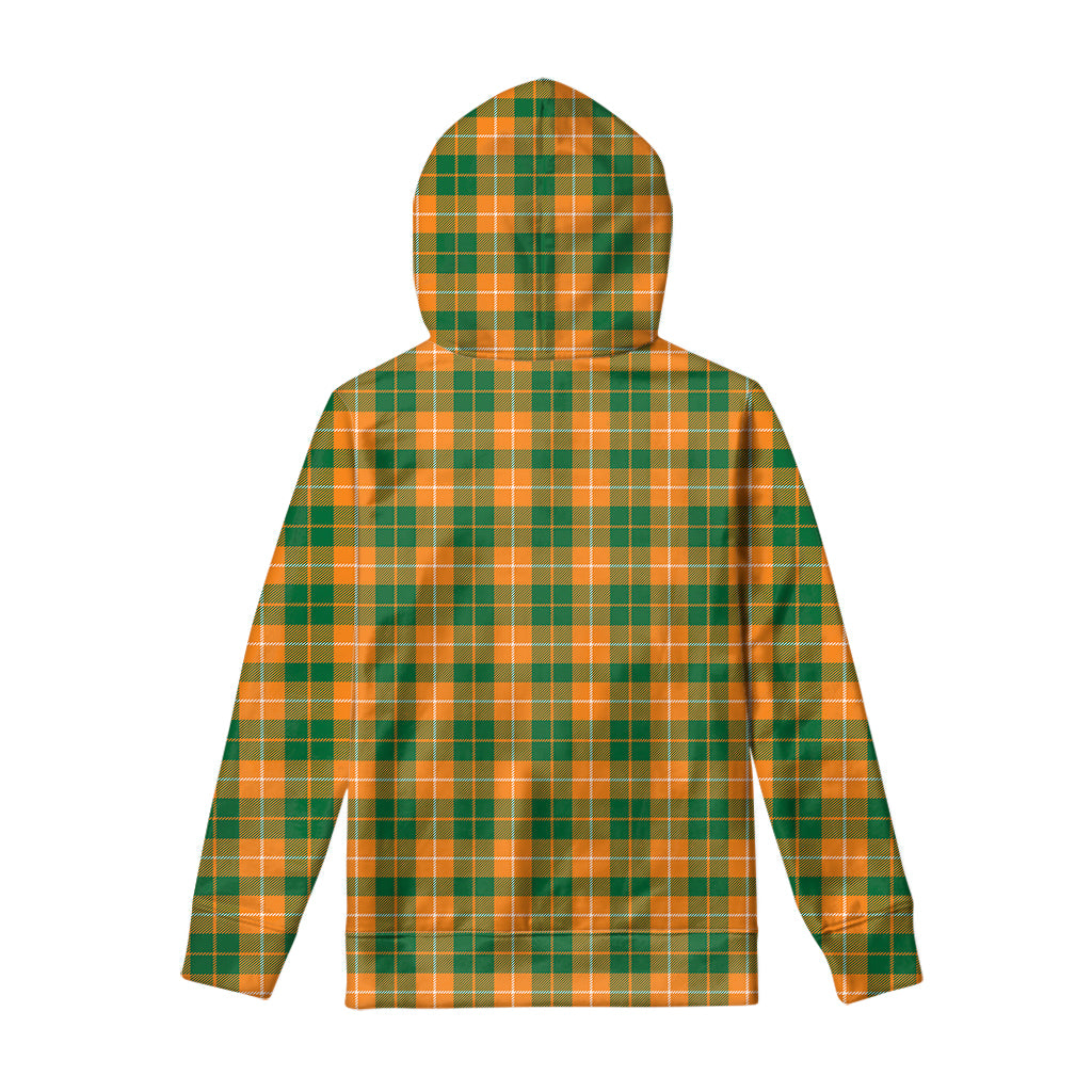 Irish Themed Plaid Pattern Print Pullover Hoodie
