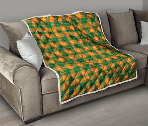 Irish Themed Plaid Pattern Print Quilt