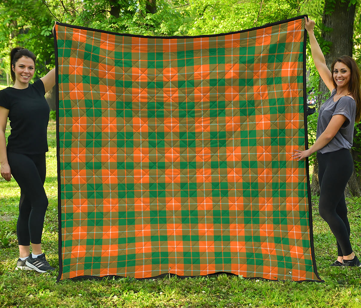 Irish Themed Plaid Pattern Print Quilt