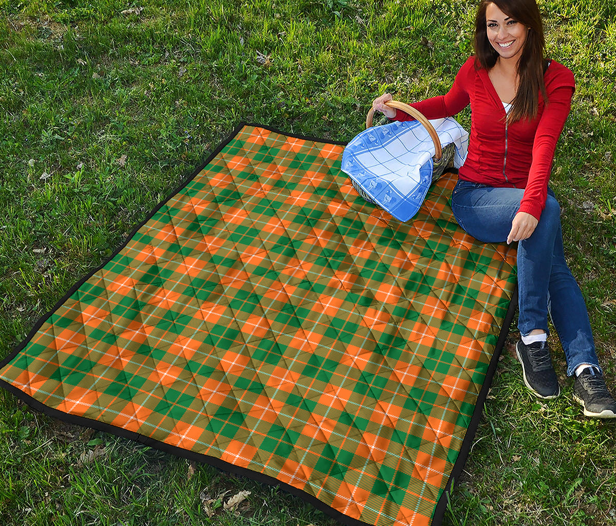 Irish Themed Plaid Pattern Print Quilt