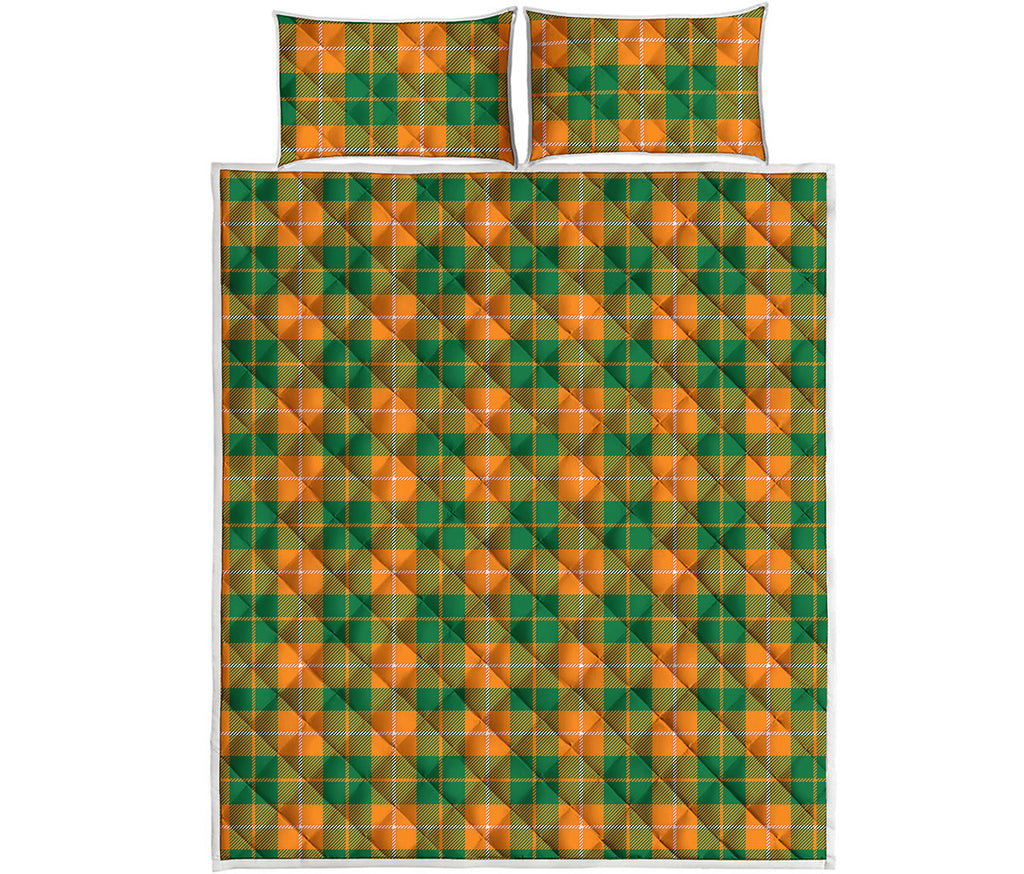 Irish Themed Plaid Pattern Print Quilt Bed Set