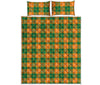 Irish Themed Plaid Pattern Print Quilt Bed Set