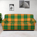 Irish Themed Plaid Pattern Print Sofa Cover