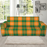 Irish Themed Plaid Pattern Print Sofa Slipcover