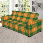 Irish Themed Plaid Pattern Print Sofa Slipcover