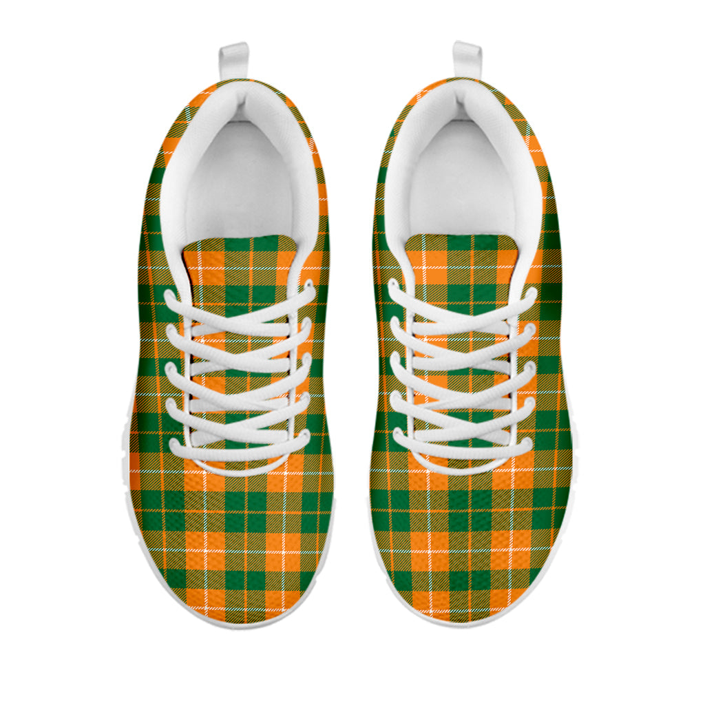 Irish Themed Plaid Pattern Print White Sneakers
