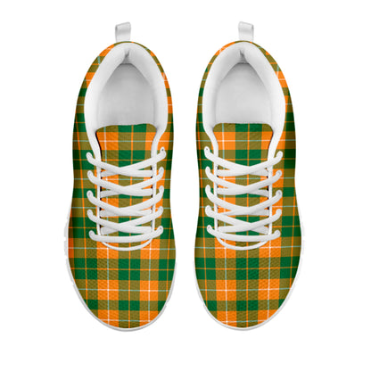 Irish Themed Plaid Pattern Print White Sneakers