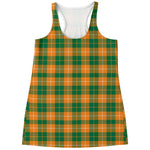 Irish Themed Plaid Pattern Print Women's Racerback Tank Top