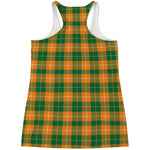 Irish Themed Plaid Pattern Print Women's Racerback Tank Top