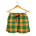 Irish Themed Plaid Pattern Print Women's Shorts