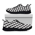 Isometric Geometric Pattern Print Black Running Shoes