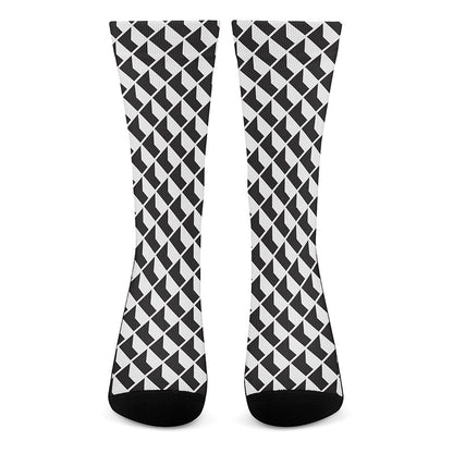 Isometric Geometric Pattern Print Crew Socks