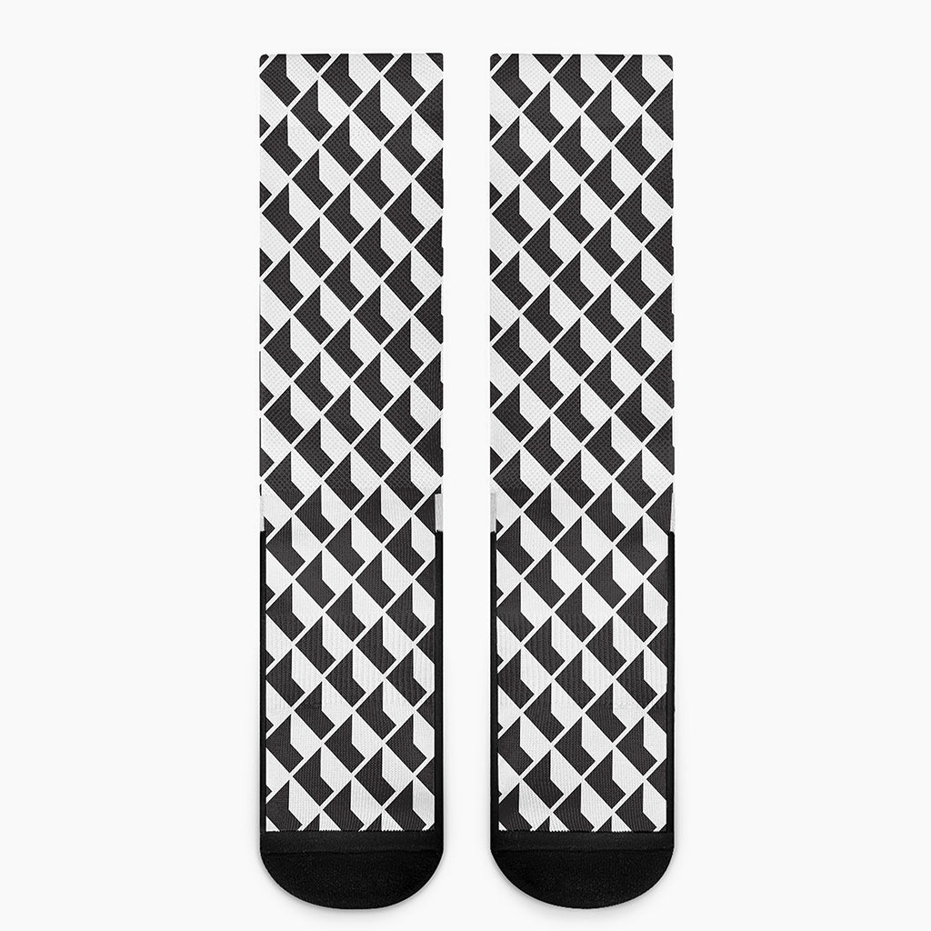 Isometric Geometric Pattern Print Crew Socks