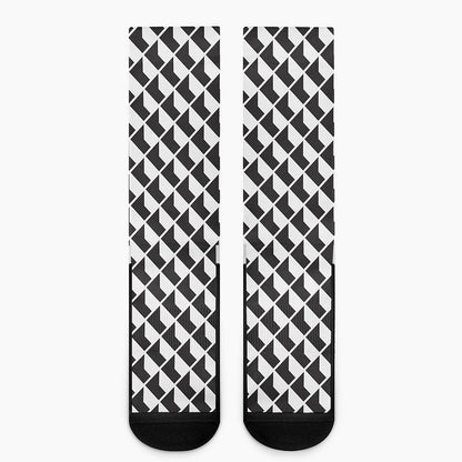Isometric Geometric Pattern Print Crew Socks