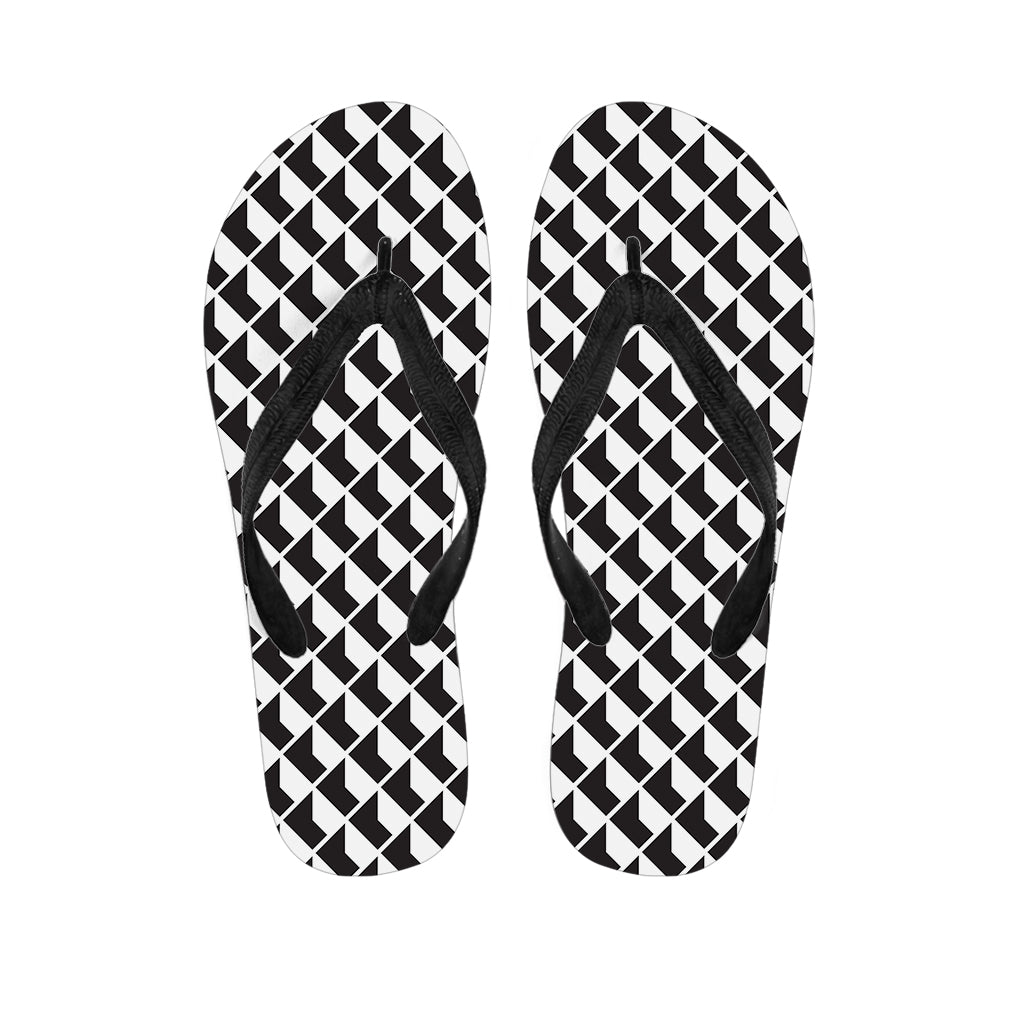 Isometric Geometric Pattern Print Flip Flops
