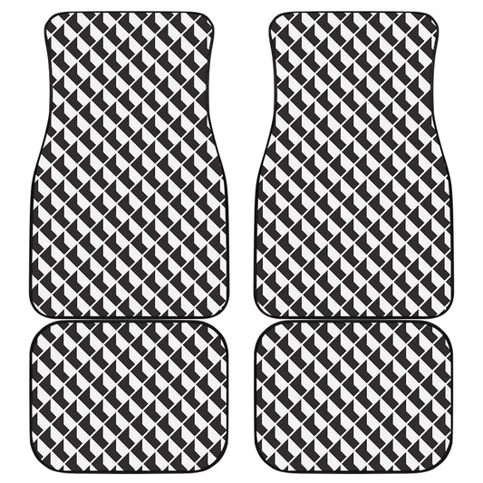Isometric Geometric Pattern Print Front and Back Car Floor Mats