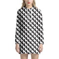 Isometric Geometric Pattern Print Pullover Hoodie Dress