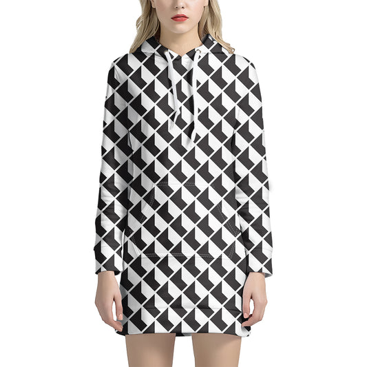 Isometric Geometric Pattern Print Hoodie Dress