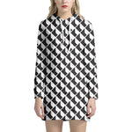 Isometric Geometric Pattern Print Hoodie Dress