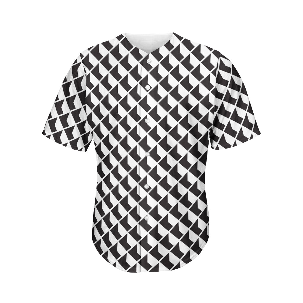 Isometric Geometric Pattern Print Men's Baseball Jersey