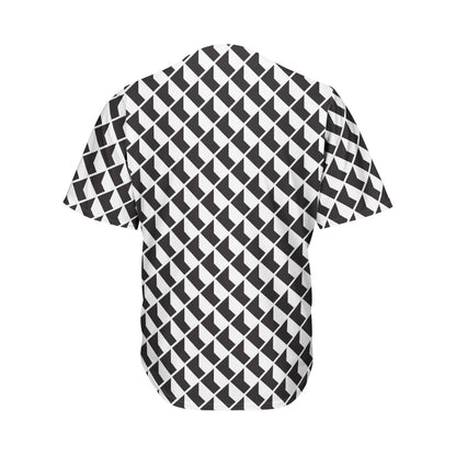 Isometric Geometric Pattern Print Men's Baseball Jersey
