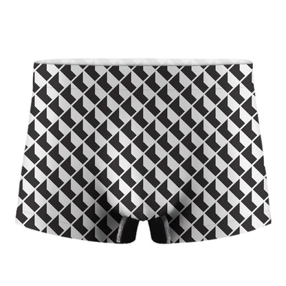 Isometric Geometric Pattern Print Men's Boxer Briefs