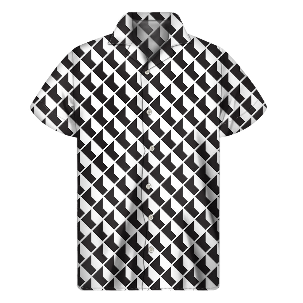 Isometric Geometric Pattern Print Men's Short Sleeve Shirt