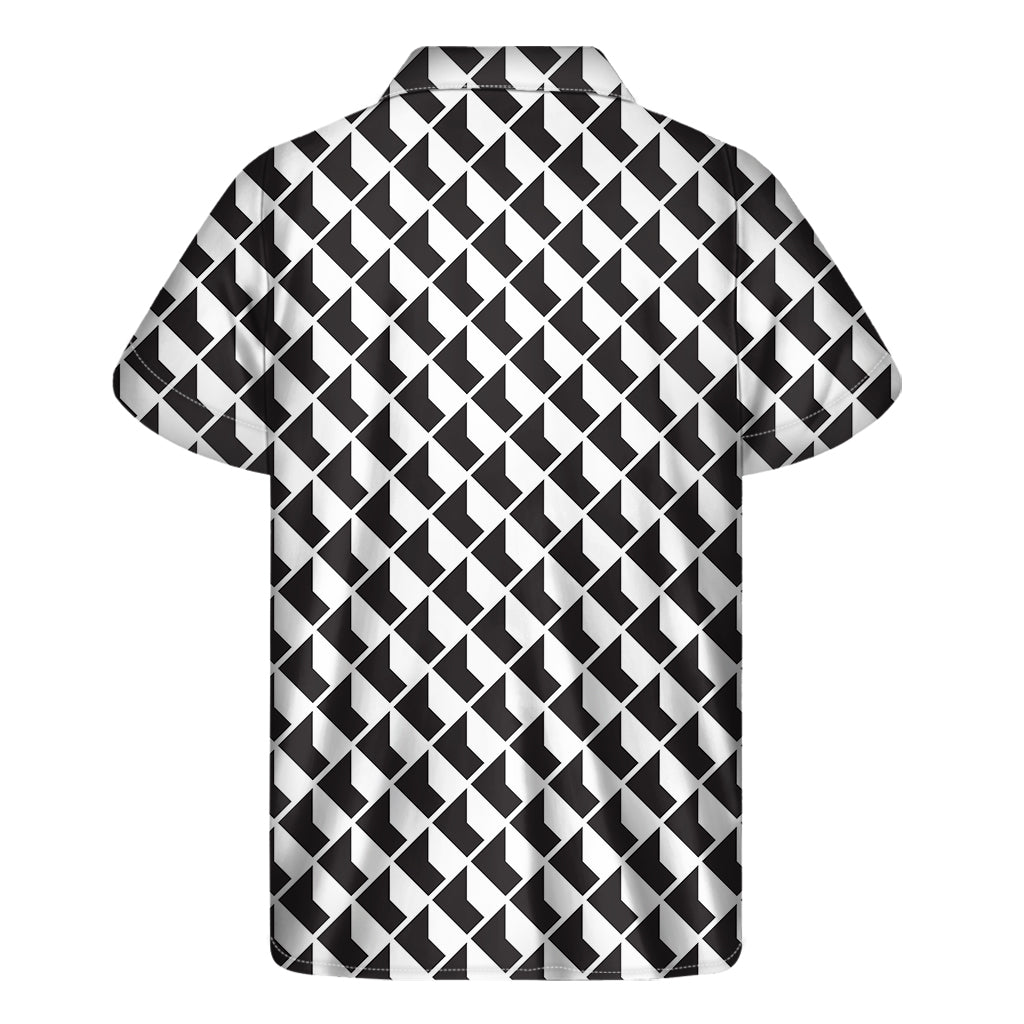Isometric Geometric Pattern Print Men's Short Sleeve Shirt