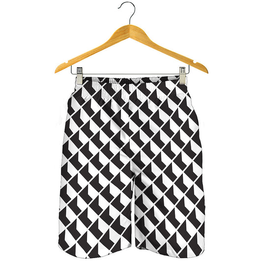 Isometric Geometric Pattern Print Men's Shorts