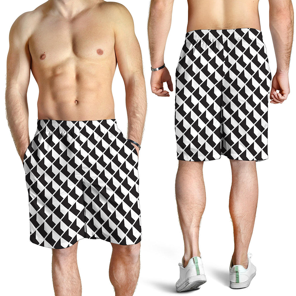 Isometric Geometric Pattern Print Men's Shorts