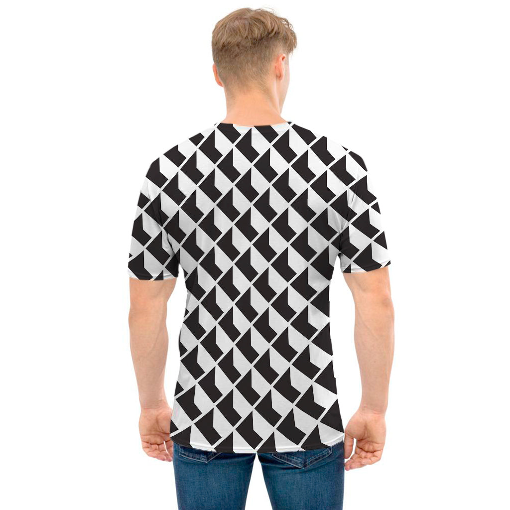 Isometric Geometric Pattern Print Men's T-Shirt
