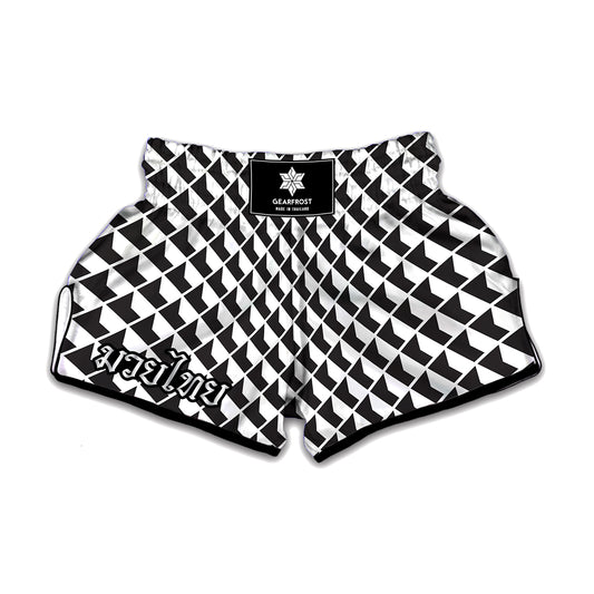 Isometric Geometric Pattern Print Muay Thai Boxing Shorts