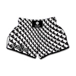 Isometric Geometric Pattern Print Muay Thai Boxing Shorts