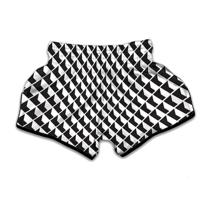 Isometric Geometric Pattern Print Muay Thai Boxing Shorts