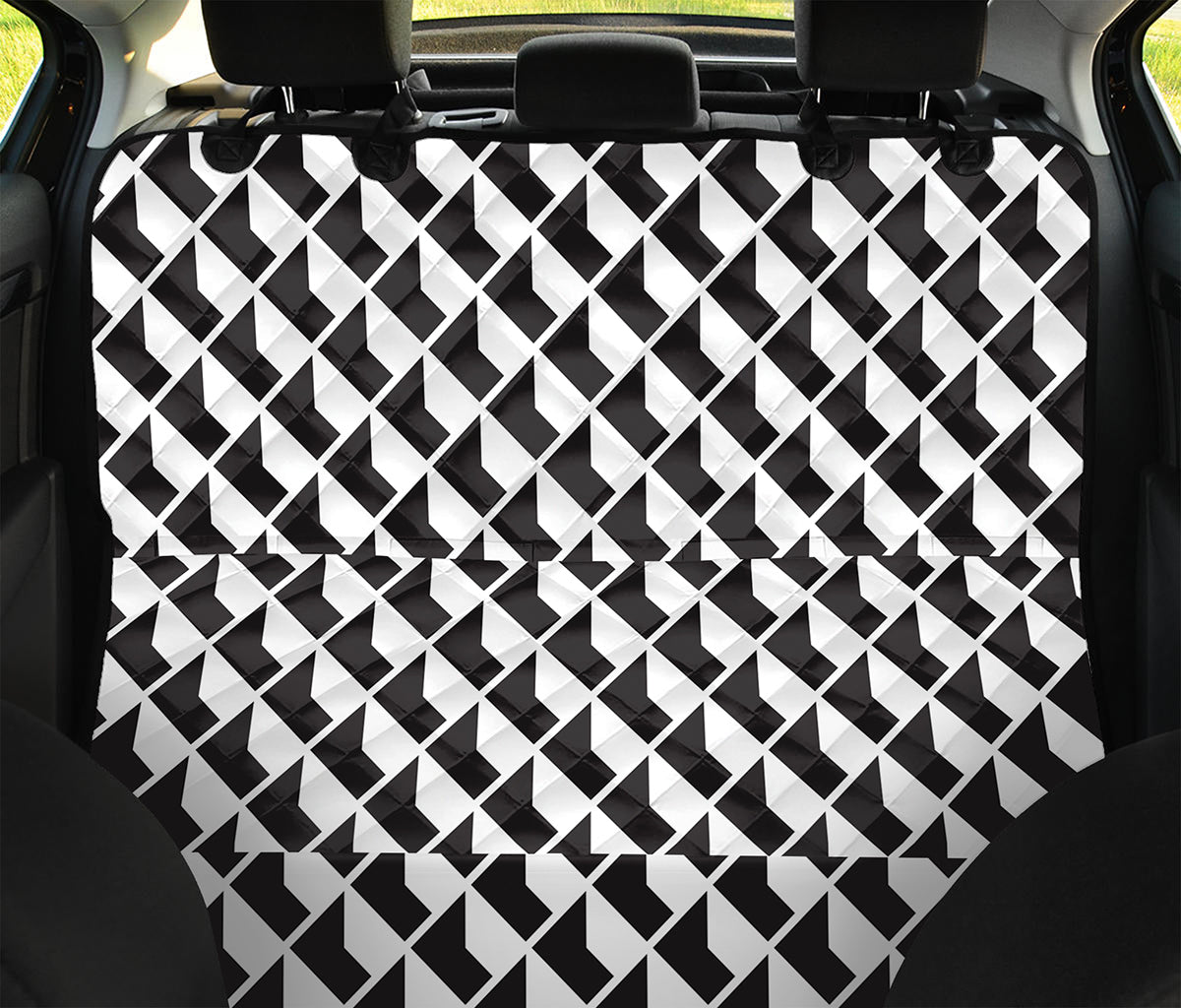 Isometric Geometric Pattern Print Pet Car Back Seat Cover