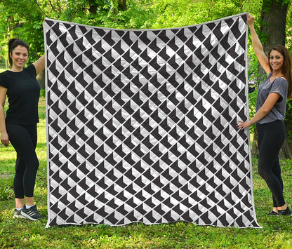 Isometric Geometric Pattern Print Quilt