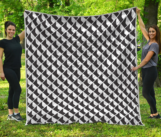 Isometric Geometric Pattern Print Quilt