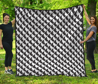 Isometric Geometric Pattern Print Quilt