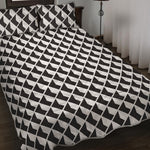 Isometric Geometric Pattern Print Quilt Bed Set