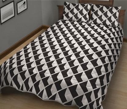 Isometric Geometric Pattern Print Quilt Bed Set