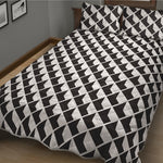 Isometric Geometric Pattern Print Quilt Bed Set